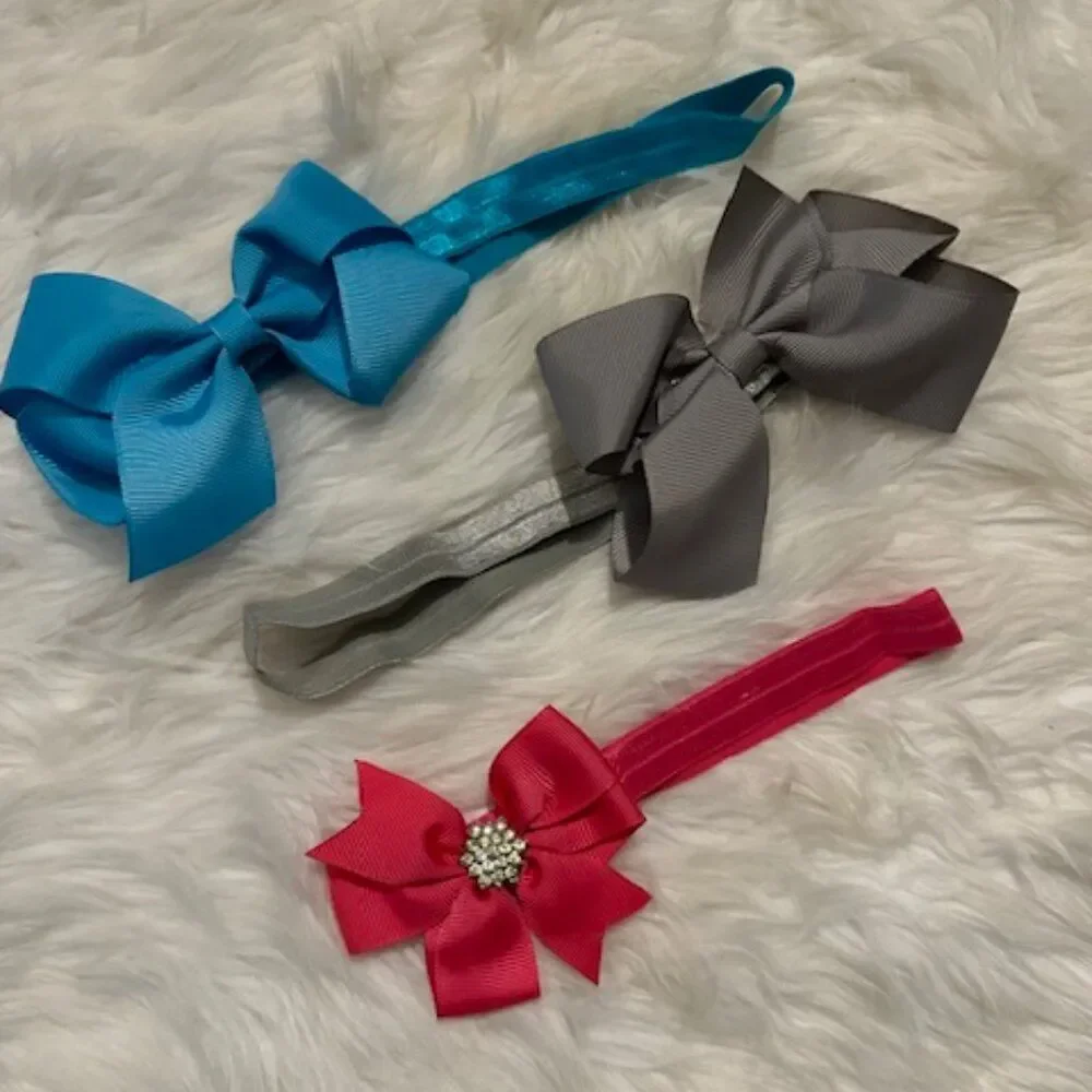 Bundle (3) of Boutique Bows on FOE Headband  HB8247  Handmade NWT Boutique